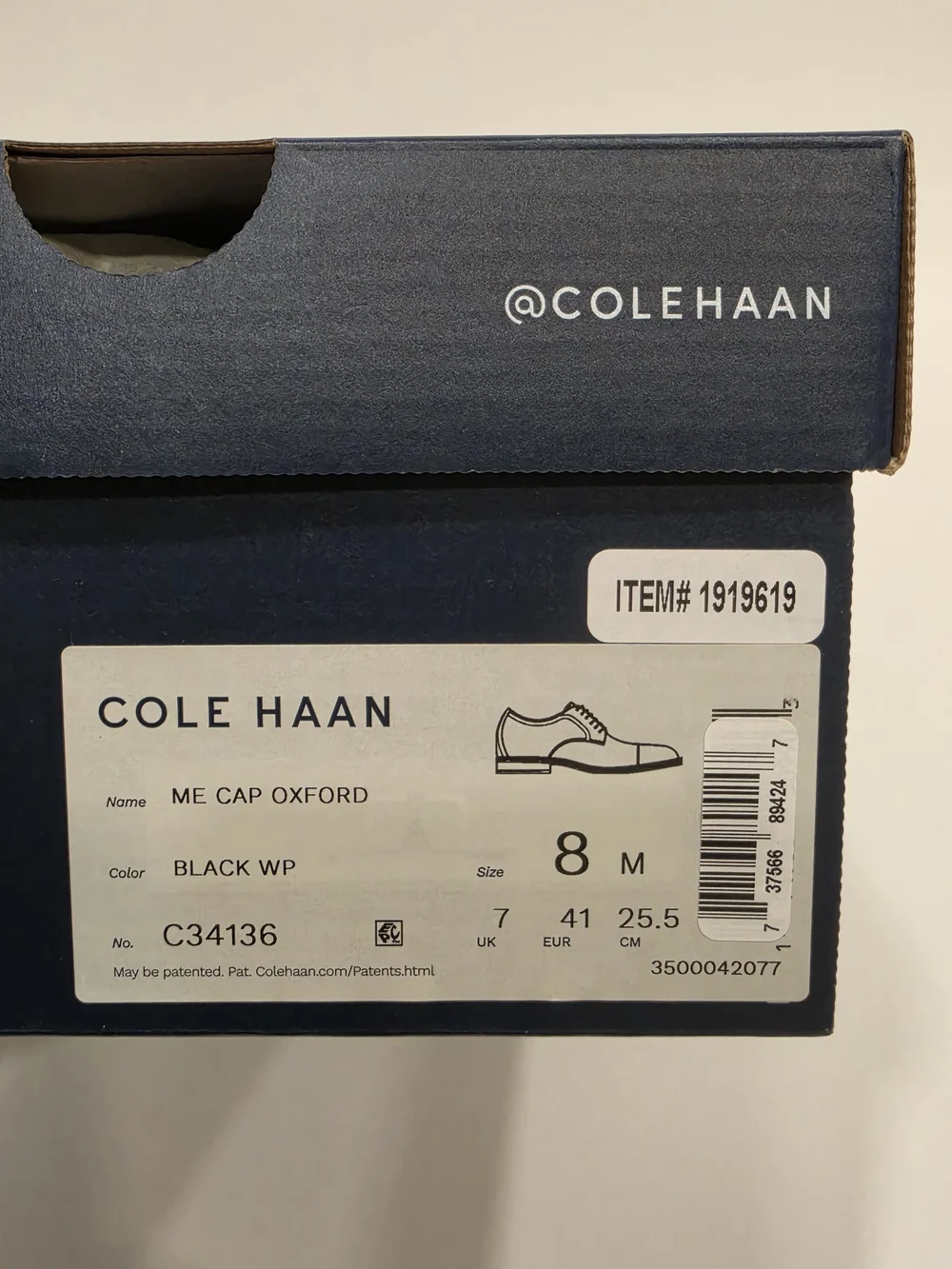 Cole Haan Men's Modern Essentials Cap Toe Oxford Shoes Black US Size 8